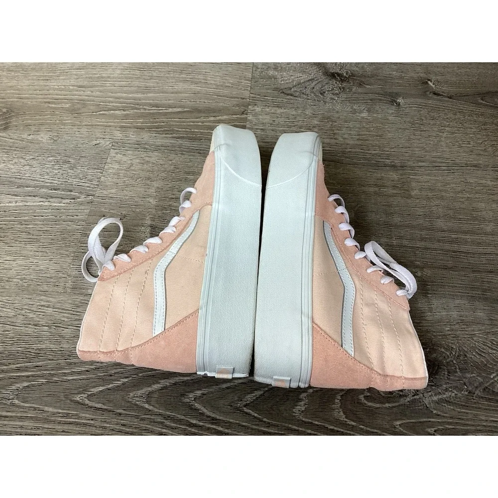 Vans Sk8-Hi Womens size 9.5 Tapered Stackform Pink Suede High Top Shoes Platform